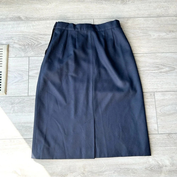 Vintage Ports International Pure Wool High Waist Midi Skirt - Picture 11 of 13